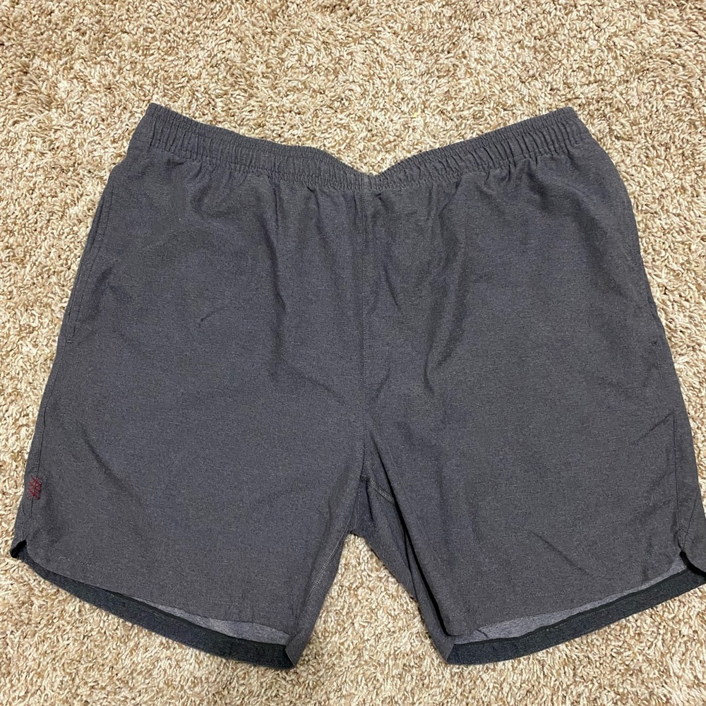 RHONE Gray Athletic Shorts with Elastic Waistband